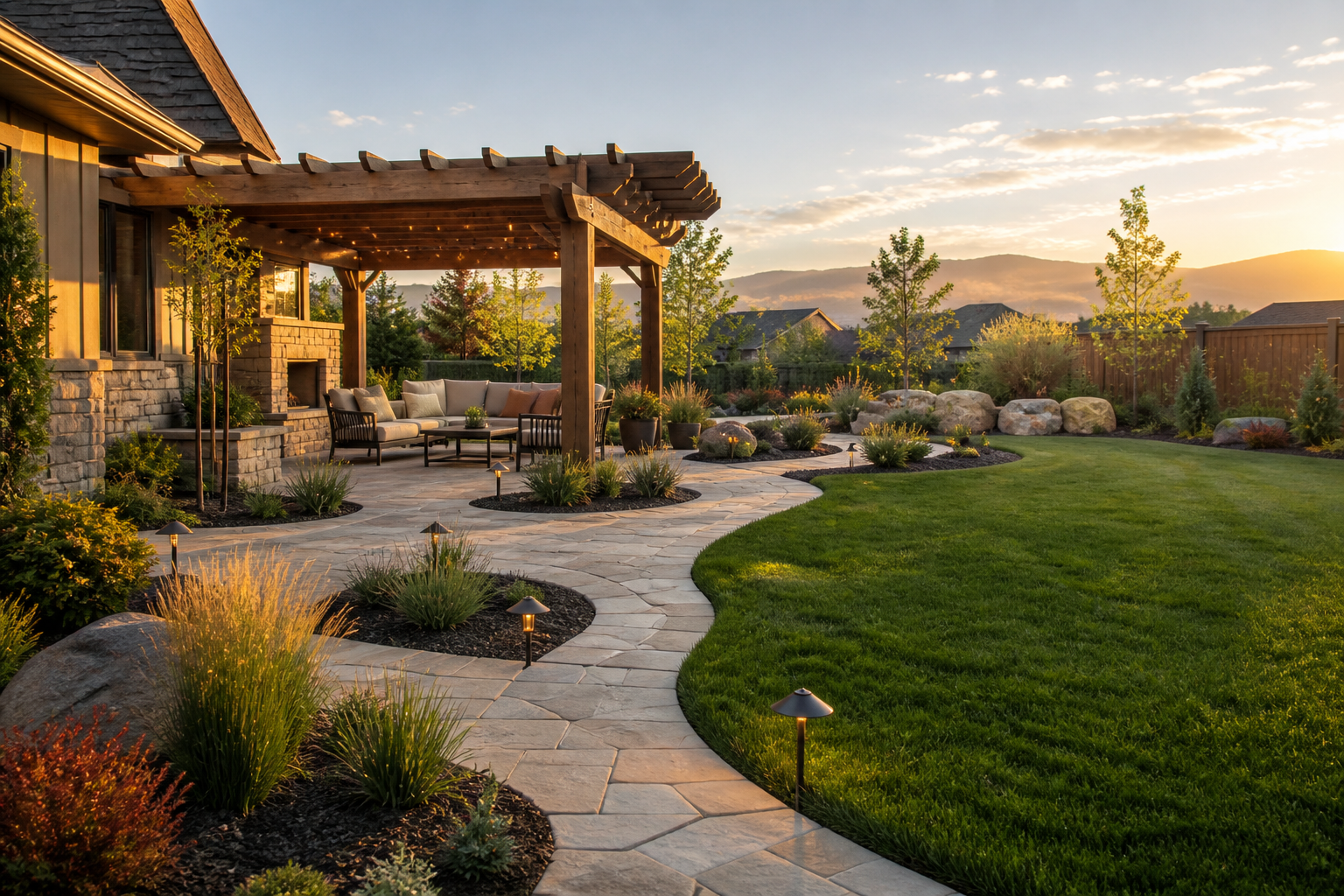 AI-created concept imagery used in the fictional High Desert Outdoor website design